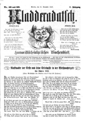 Kladderadatsch Samstag 25. Dezember 1858