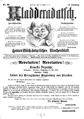 Kladderadatsch Sonntag 17. April 1859