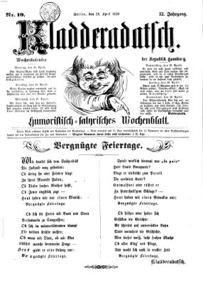 Kladderadatsch Sonntag 24. April 1859