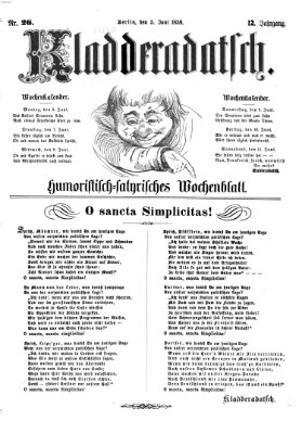 Kladderadatsch Sonntag 5. Juni 1859