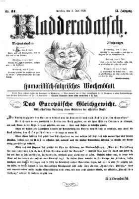 Kladderadatsch Sonntag 3. Juli 1859