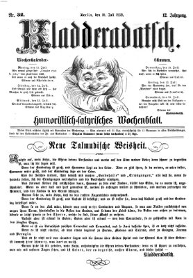 Kladderadatsch Sonntag 10. Juli 1859