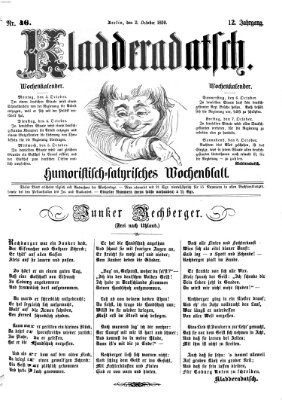 Kladderadatsch Sonntag 2. Oktober 1859