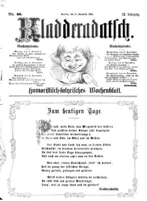 Kladderadatsch Sonntag 13. November 1859