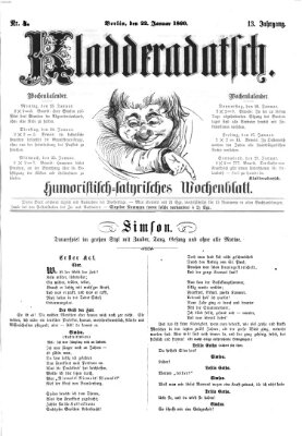 Kladderadatsch Sonntag 22. Januar 1860