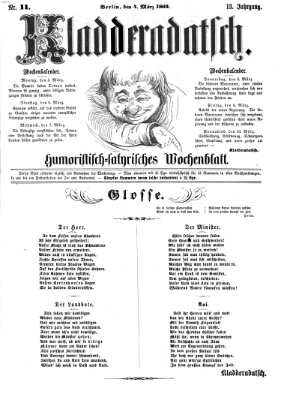 Kladderadatsch Sonntag 4. März 1860