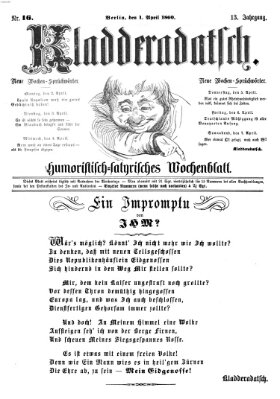 Kladderadatsch Sonntag 1. April 1860