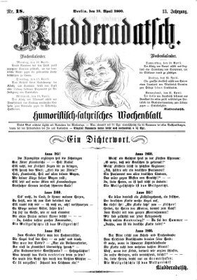 Kladderadatsch Sonntag 15. April 1860