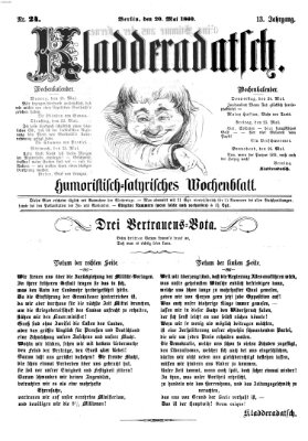 Kladderadatsch Sonntag 20. Mai 1860