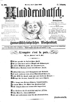 Kladderadatsch Sonntag 3. Juni 1860