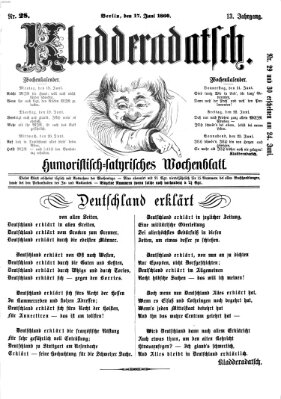 Kladderadatsch Sonntag 17. Juni 1860