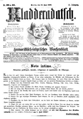 Kladderadatsch Sonntag 24. Juni 1860