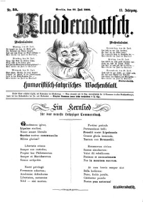 Kladderadatsch Sonntag 22. Juli 1860