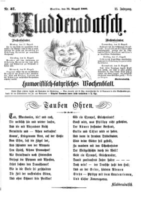 Kladderadatsch Sonntag 12. August 1860