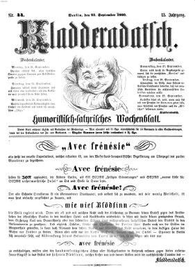 Kladderadatsch Sonntag 23. September 1860