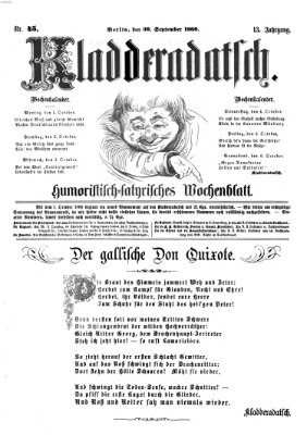 Kladderadatsch Sonntag 30. September 1860