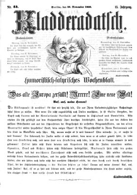 Kladderadatsch Freitag 23. November 1860