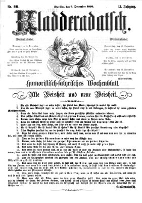 Kladderadatsch Sonntag 9. Dezember 1860