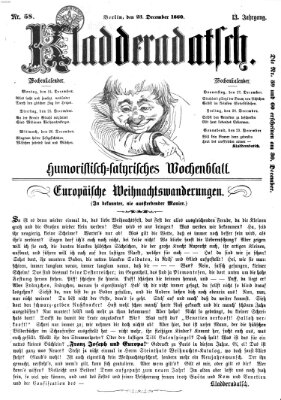 Kladderadatsch Sonntag 23. Dezember 1860