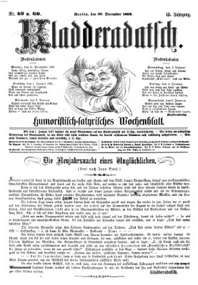 Kladderadatsch Sonntag 30. Dezember 1860