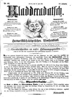 Kladderadatsch Sonntag 14. April 1861