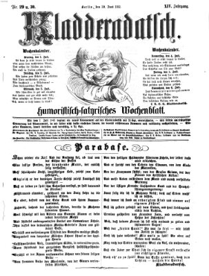 Kladderadatsch Sonntag 30. Juni 1861