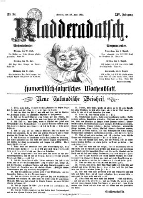 Kladderadatsch Sonntag 28. Juli 1861