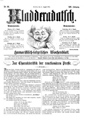 Kladderadatsch Sonntag 4. August 1861