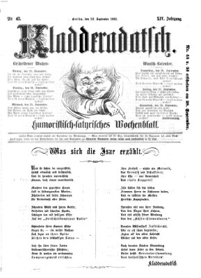 Kladderadatsch Sonntag 22. September 1861