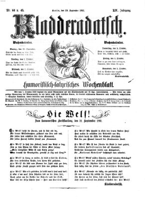 Kladderadatsch Sonntag 29. September 1861