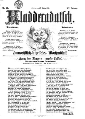 Kladderadatsch Sonntag 27. Oktober 1861