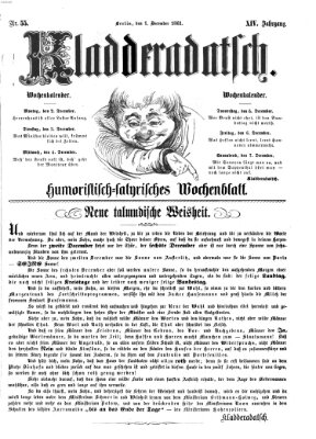 Kladderadatsch Sonntag 1. Dezember 1861