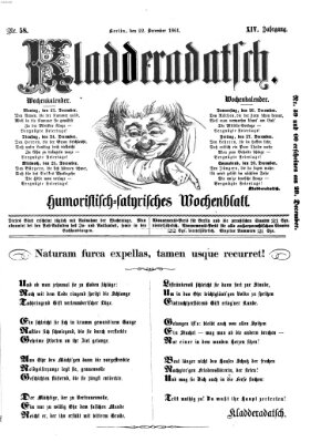 Kladderadatsch Sonntag 22. Dezember 1861