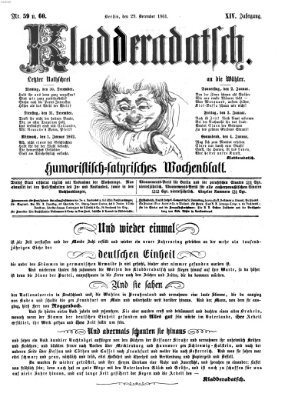 Kladderadatsch Sonntag 29. Dezember 1861