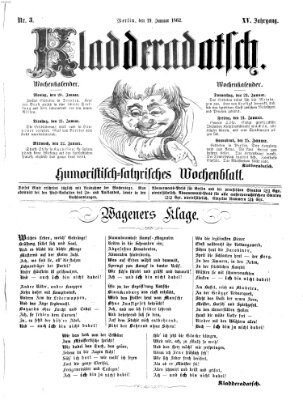 Kladderadatsch Sonntag 19. Januar 1862