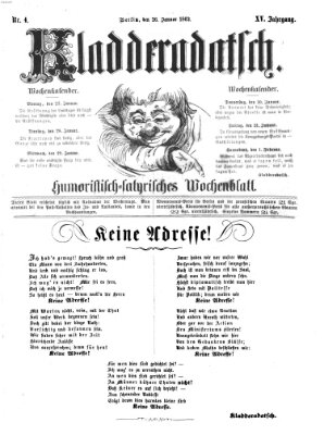 Kladderadatsch Sonntag 26. Januar 1862