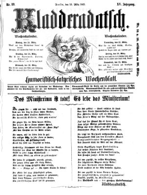 Kladderadatsch Sonntag 23. März 1862