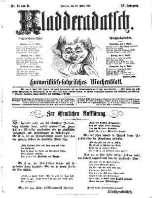 Kladderadatsch Sonntag 30. März 1862