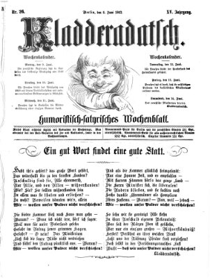 Kladderadatsch Sonntag 8. Juni 1862