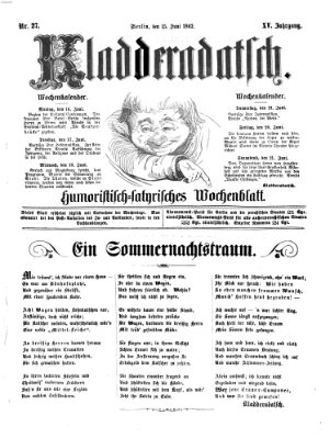 Kladderadatsch Sonntag 15. Juni 1862