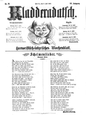 Kladderadatsch Sonntag 6. Juli 1862