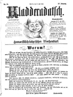 Kladderadatsch Sonntag 27. Juli 1862