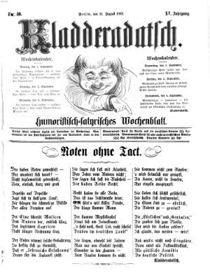 Kladderadatsch Sonntag 31. August 1862