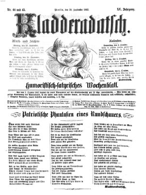 Kladderadatsch Sonntag 28. September 1862