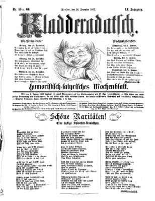 Kladderadatsch Sonntag 28. Dezember 1862