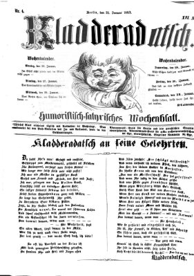 Kladderadatsch Sonntag 25. Januar 1863