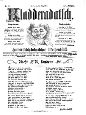 Kladderadatsch Sonntag 15. März 1863