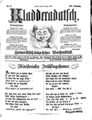 Kladderadatsch Sonntag 26. April 1863