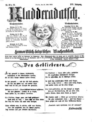 Kladderadatsch Sonntag 24. Mai 1863