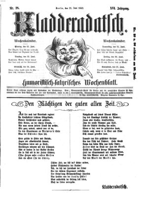 Kladderadatsch Sonntag 21. Juni 1863